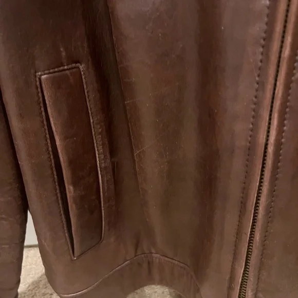 Men's Classic Brown 100% Leather Bomber Jacket - Picture 16 of 17